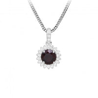 Hope Round Red Garnet Pendant Necklace