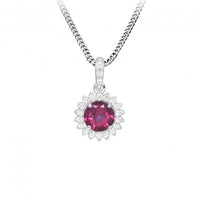 Hope Round Pink Topaz Pendant Necklace