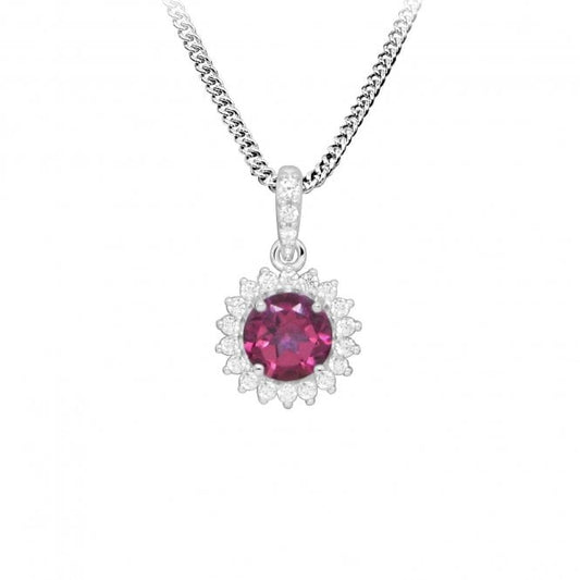 Hope Round Pink Topaz Pendant Necklace