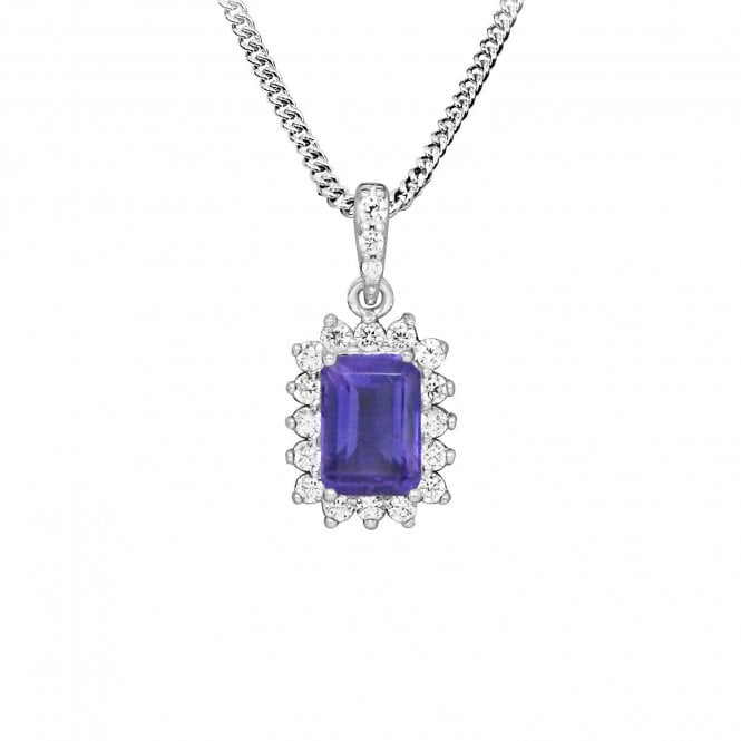 Hope Square Purple Amethyst Pendant Necklace