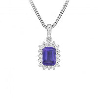 Hope Square Purple Amethyst Pendant Necklace