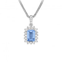 Hope Square Blue Topaz Pendant Necklace