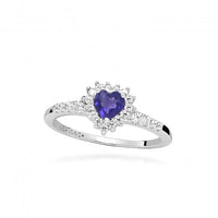 Hope Heart Purple Amethyst Ring, Size 54