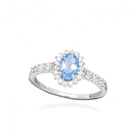 Hope Oval Blue Topaz Ring, Size 54