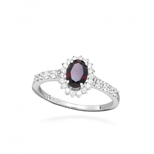 Hope Oval Red Garnet Ring, Size 52