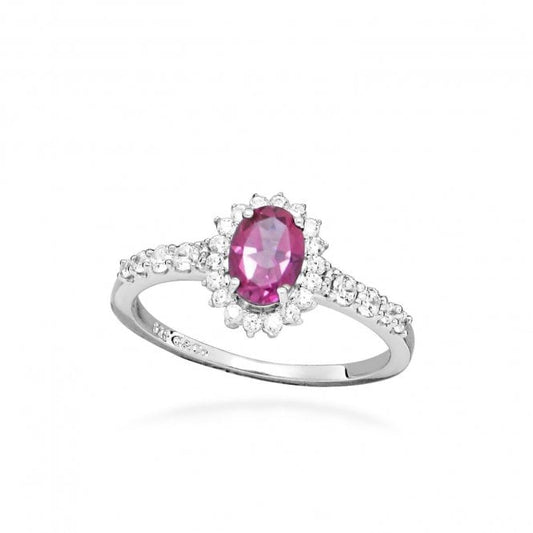 Hope Oval Pink Topaz Ring, Size 54