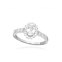 Hope Oval White Topaz Ring, Size 54