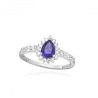 Hope Teardrop Purple Amethyst Ring, Size 56