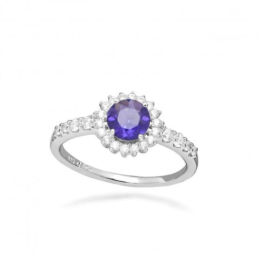 Hope Round Purple Amethyst Ring, Size 54