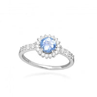 Hope Round Blue Topaz Ring, Size 52
