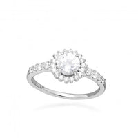 Hope Round White Topaz Ring, Size 52