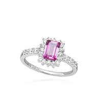 Hope Square Pink Topaz Ring, Size 54