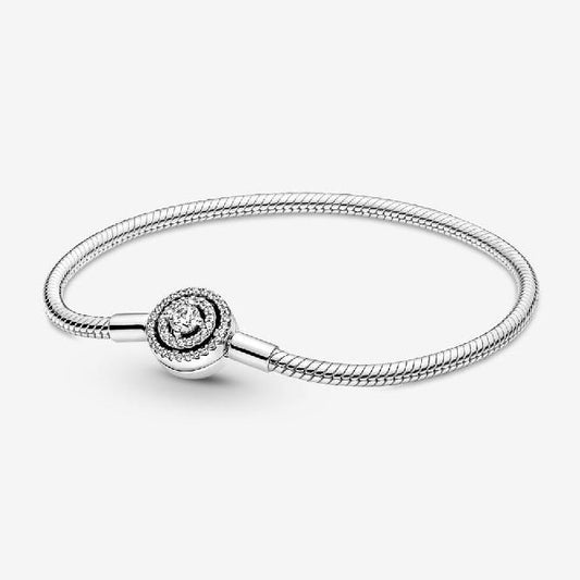 Moments Halo Snake Chain Bracelet, 17cm