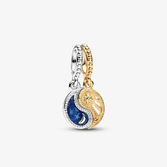 Two-Tone Splittable Sun & Moon Dangle Charms