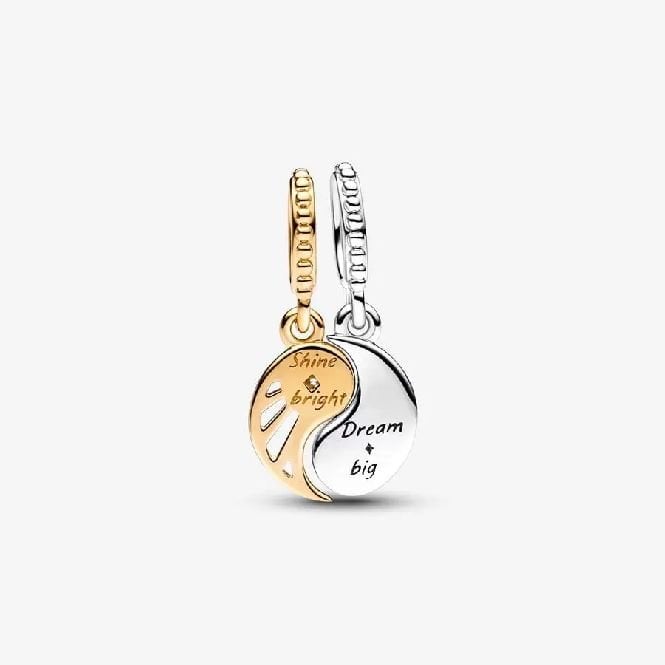 Two-Tone Splittable Sun & Moon Dangle Charms
