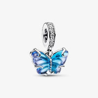 Blue Murano Glass Butterfly Dangle Charms