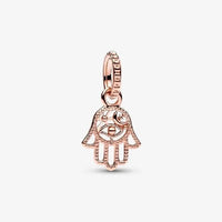 Rose Protective Hamsa Hand Dangle Charms