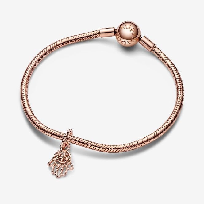Rose Protective Hamsa Hand Dangle Charms