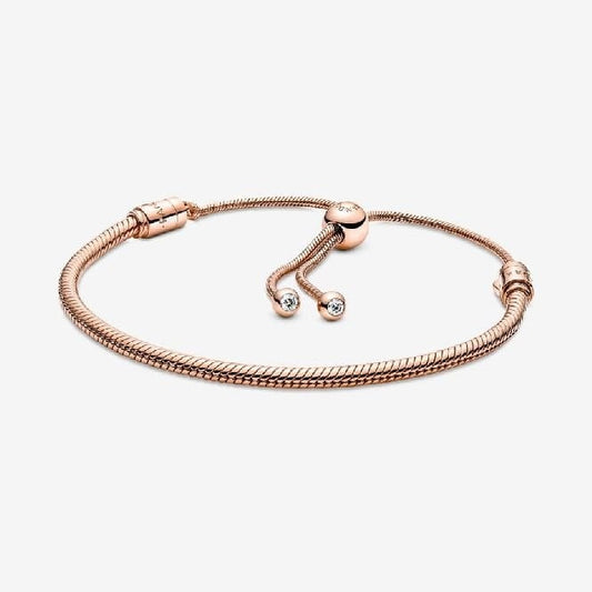 Rose Moments Snake Chain Slider Bracelet, 28cm