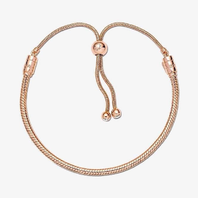 Rose Moments Snake Chain Slider Bracelet, 28cm