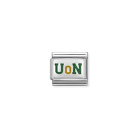 Classic Silver and Enamel Green University Graduation Charms