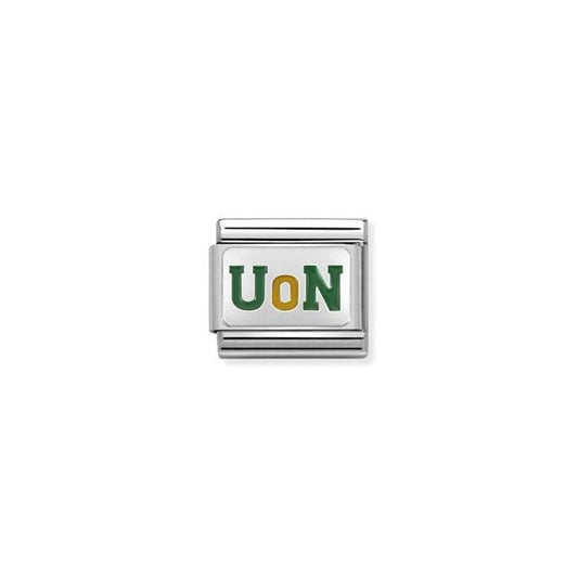 Classic Silver and Enamel Green University Graduation Charms