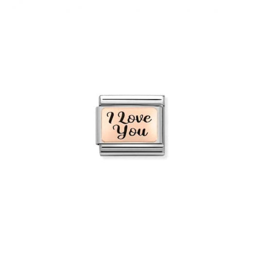 Classic Rose Gold I Love You Message Charm