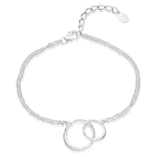Find a Way Textured Silver Double Bracelet