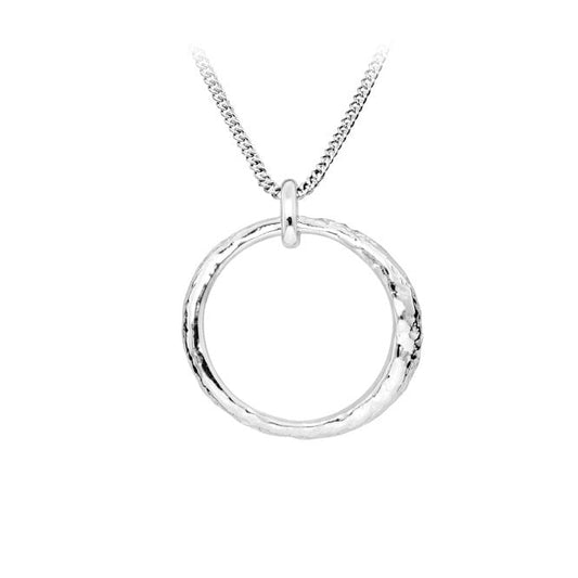 Find a Way Textured Silver Pendant