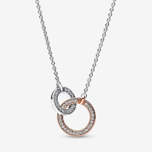 Signature Two-Tone Intertwined Circles Necklace, 45cm