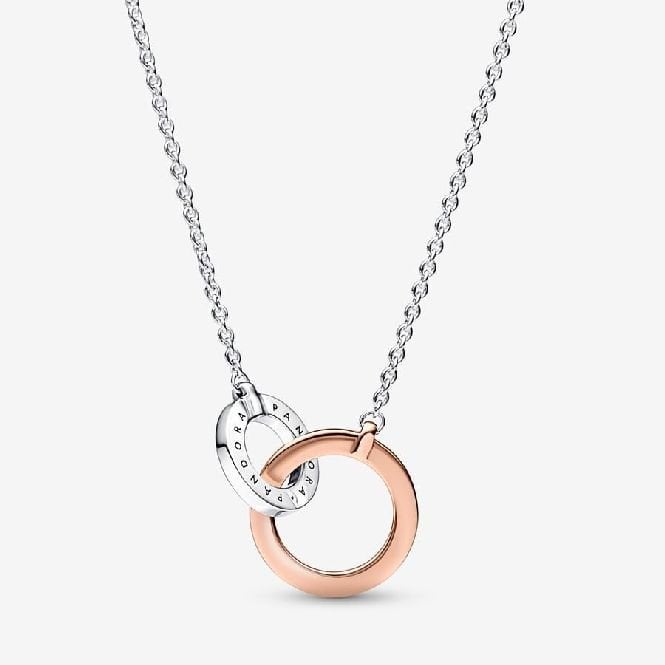 Signature Two-Tone Intertwined Circles Necklace, 45cm