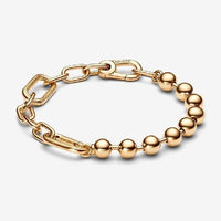 ME Gold Metal Bead & Link Chain Bracelet, 17cm