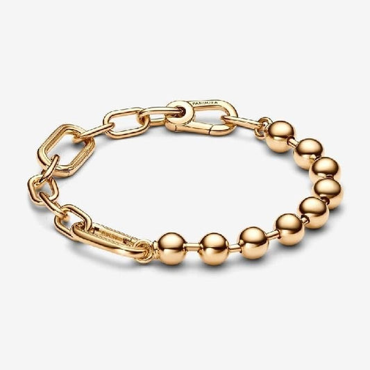 ME Gold Metal Bead & Link Chain Bracelet, 20cm