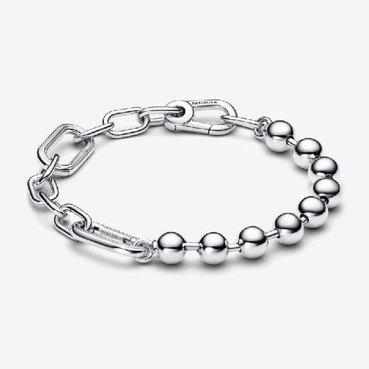 ME Metal Bead & Link Chain Bracelet, 17cm