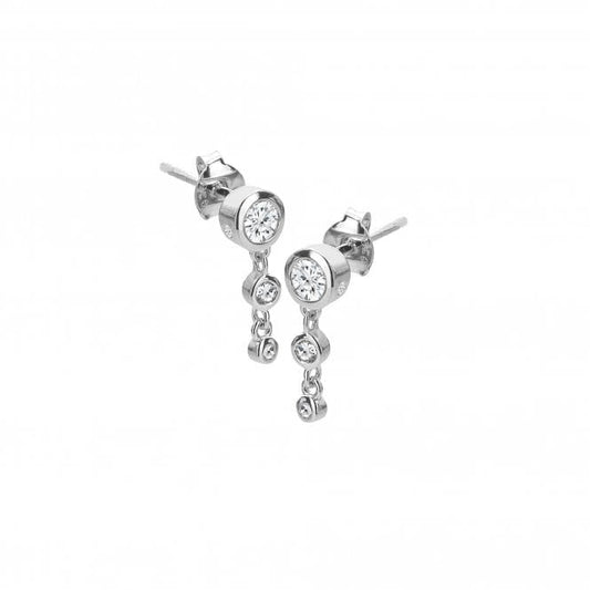 Silver Tender Waterfall Earrings with White Topaz