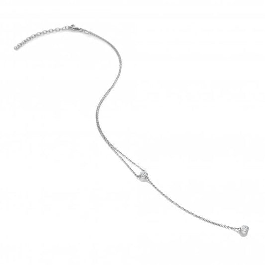 Silver Tender Waterfall Necklace with White Topaz