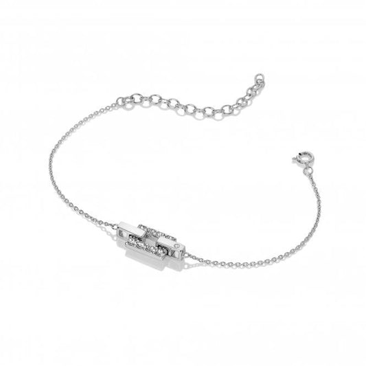 Silver Echo Bracelet with White Topaz