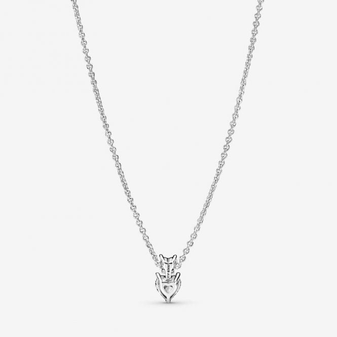 Double Heart Pendant Sparkling Collier Necklace, 45cm