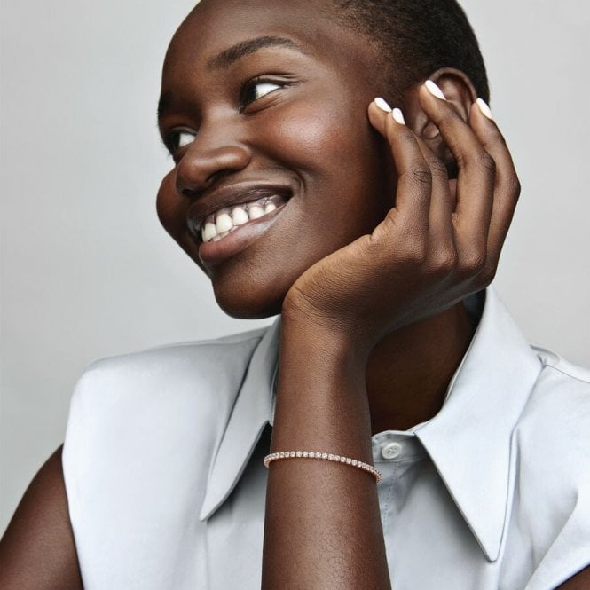 Rose Sparkling Tennis Bracelet, 18cm