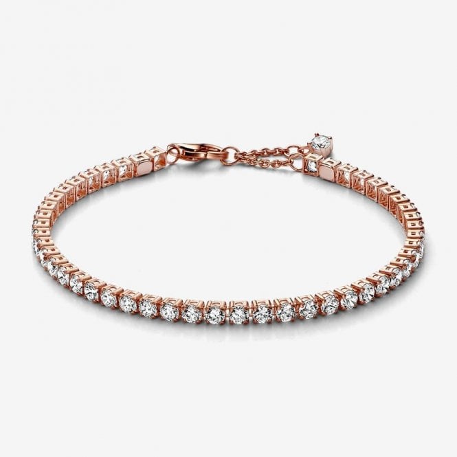Rose Sparkling Tennis Bracelet, 18cm
