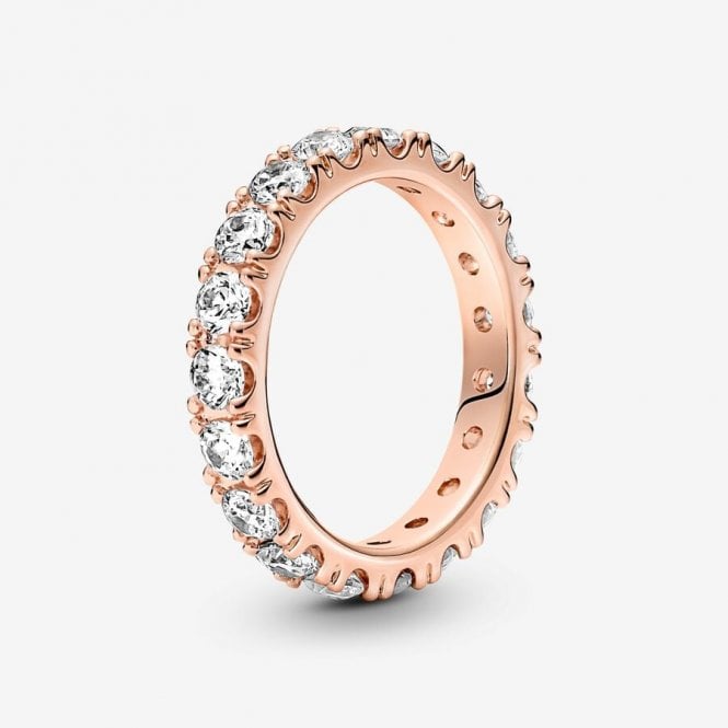 Rose Sparkling Row Eternity Ring, Size 48