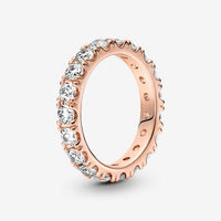 Rose Sparkling Row Eternity Ring, Size 52