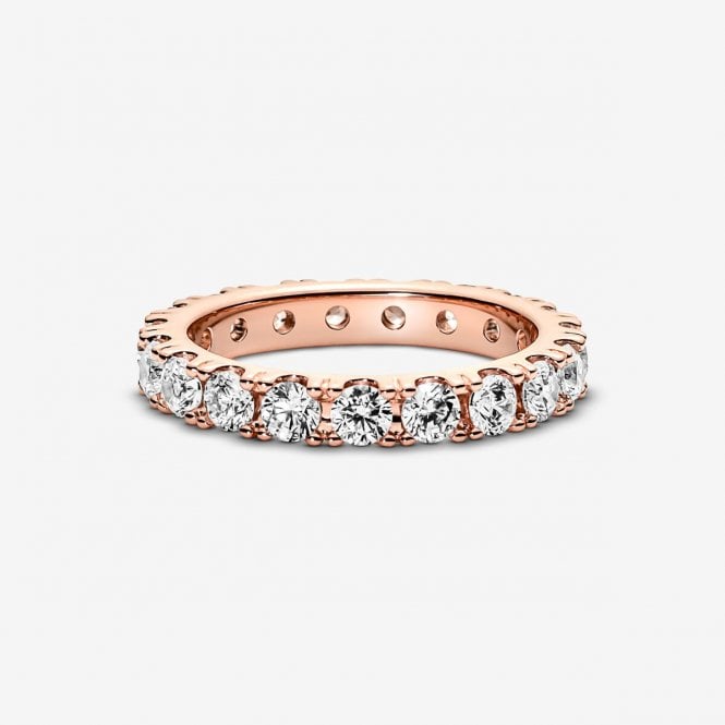 Rose Sparkling Row Eternity Ring, Size 54