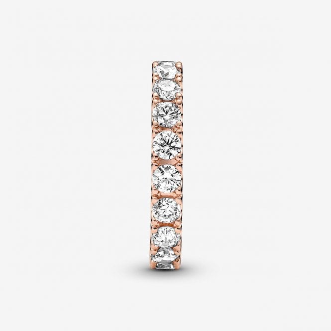 Rose Sparkling Row Eternity Ring, Size 54