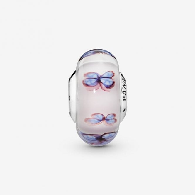 Butterfly Pink Murano Glass Charms