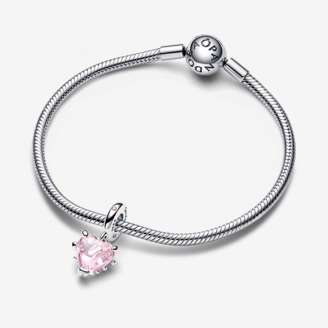 Pink Family Tree & Heart Dangle Charms
