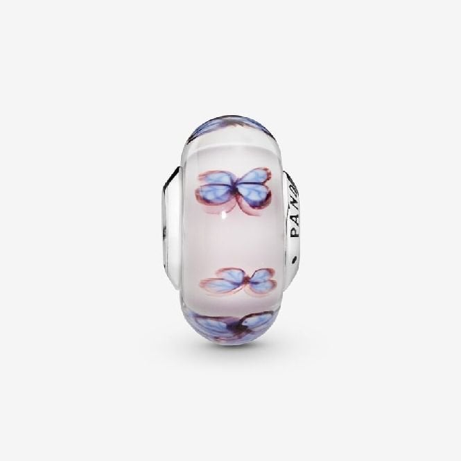 Butterfly Pink Murano Glass Charms