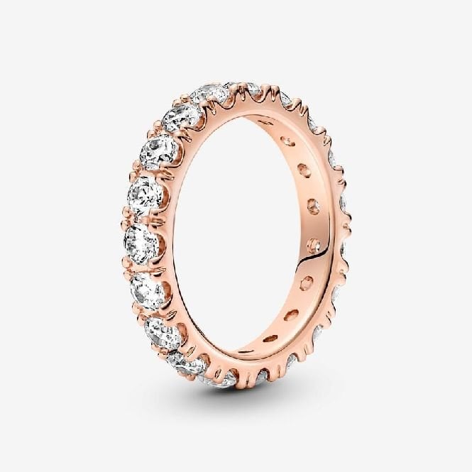 Rose Sparkling Row Eternity Ring, Size 52