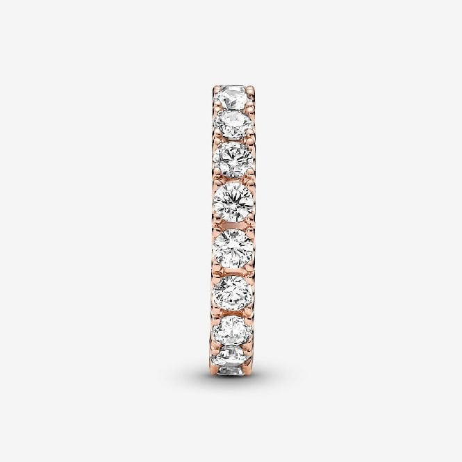 Rose Sparkling Row Eternity Ring, Size 54