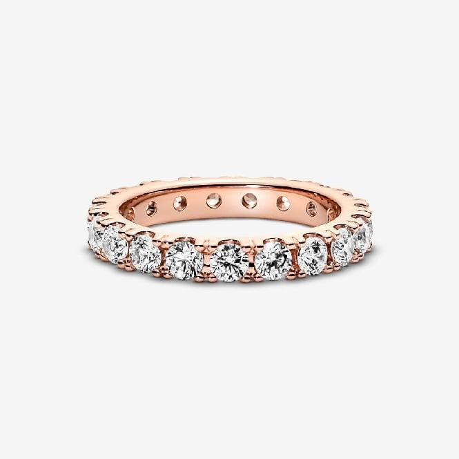 Rose Sparkling Row Eternity Ring, Size 54